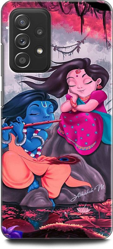 Afterglow Back Cover for SAMSUNG Galaxy A52 KRISHNA, RADA, ALPHABET,GOD, GODDESS, HEARTS, MORPANKH,NATURE  (Multicolor, Shock Proof, Pack of: 1)