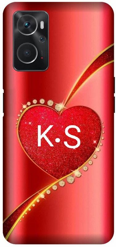 3D U PRINT Back Cover for OPPO A76 ,CPH2375, KS, K LOVES S, NAME, LETTER, ALPHABET, KS LOVE  (Orange, Hard Case, Pack of: 1)