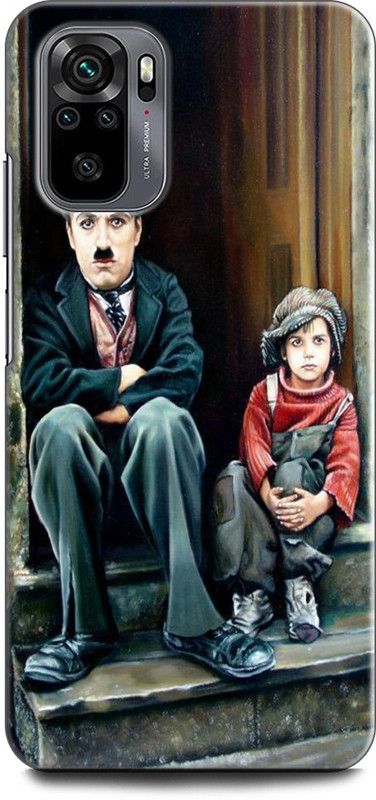 INDICRAFT Back Cover for REDMI Note 10S CHARLIE CHAPLIN, FUNNY  (Multicolor, Dual Protection, Pack of: 1)
