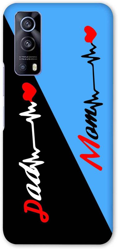 NDCOM Back Cover for iQOO Z3 5G Mom Dad Blue Black Printed  (Multicolor, Hard Case, Pack of: 1)