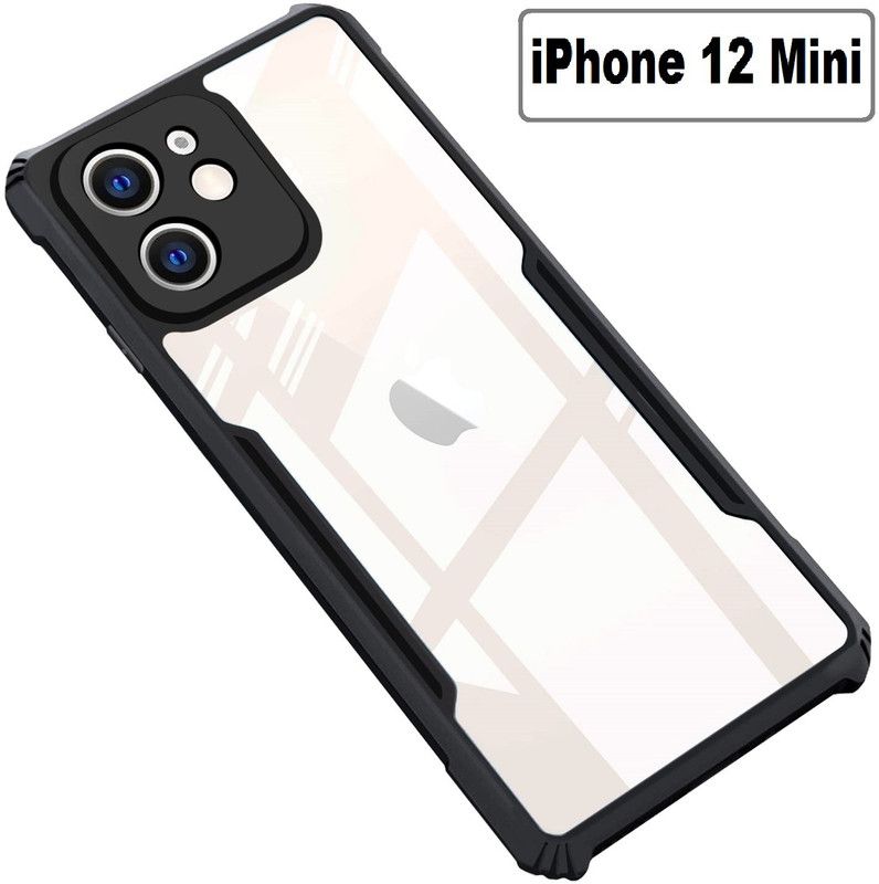 xykos Back Cover for Apple iPhone 12 Mini  (Black, Transparent, Grip Case)