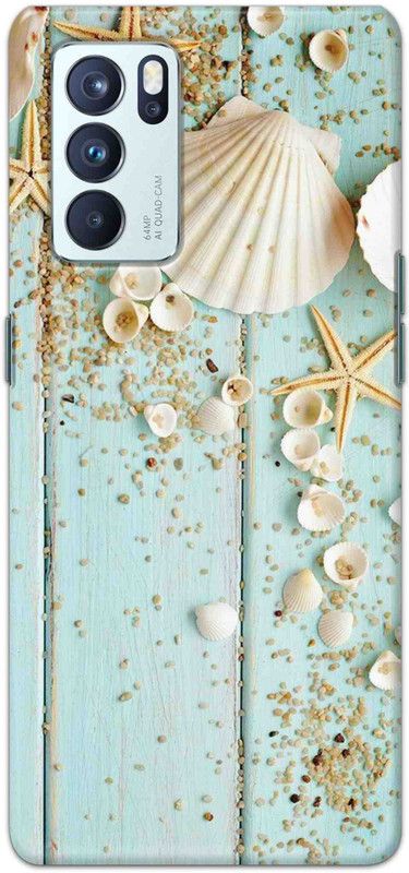 NDCOM Back Cover for OPPO Reno6 Pro 5G Beach Shells Printed  (Multicolor, Hard Case, Pack of: 1)