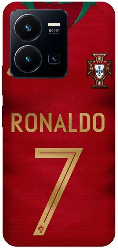 FRONK Back Cover for vivo Y35, V2205, CRISTIANO, RONALDO, FOOTBALL, PLAYER, JUVENTUS  (Red, Hard Case, Pack of: 1)