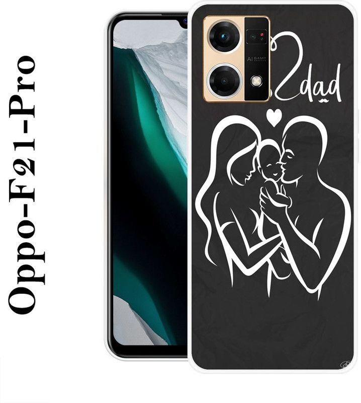 INDIALAND Back Cover for Oppo F21 Pro  (Black, White, Silicon)