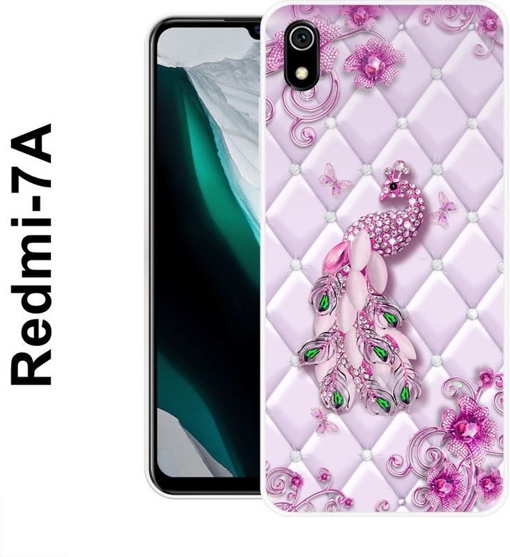 INDIALAND Back Cover for Redmi 7A  (Purple, Silicon)