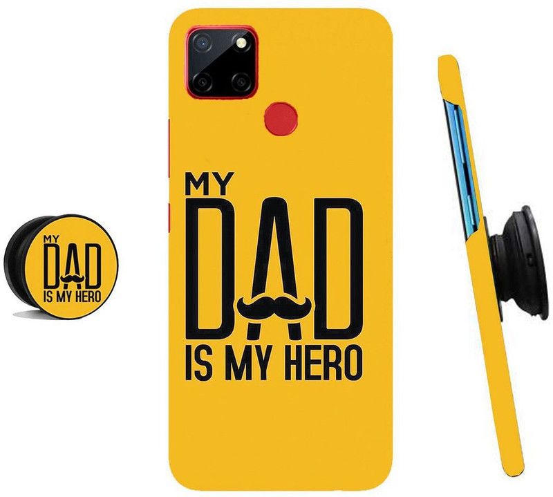 HELLO CASE Back Cover for Realme C25, Realme C25s, Realme C12, Realme Narzo 30A, Realme Narzo 20  (Black, Yellow, Cases with Holder)