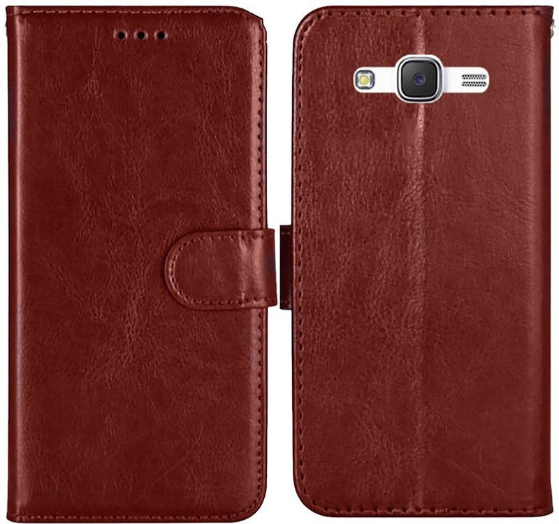AFEKSO Flip Cover for Samsung Galaxy J7 Nxt  (Brown, Magnetic Case)