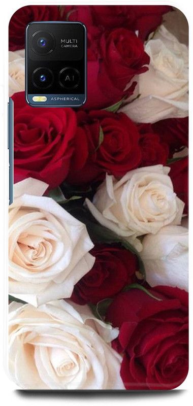DIKRO Back Cover for Vivo Y21A, V2111, FLOWERS, ROSE, REDROSE, PINKROSE, WHITEROSE  (Multicolor, Hard Case, Pack of: 1)