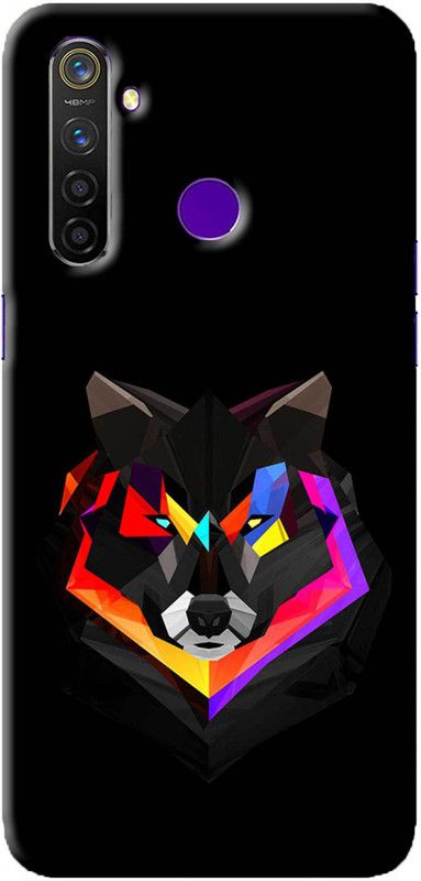 NDCOM Back Cover for OPPO Realme 5i Creative Wolf Printed  (Multicolor, Hard Case, Pack of: 1)
