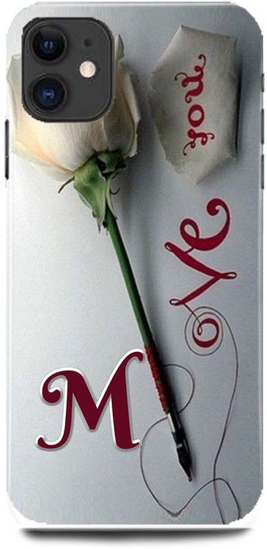 FRONK Back Cover for APPLE iPhone 11, M, NAME, LETTER, ALPHABET, LOVE  (Silver, Hard Case, Pack of: 1)