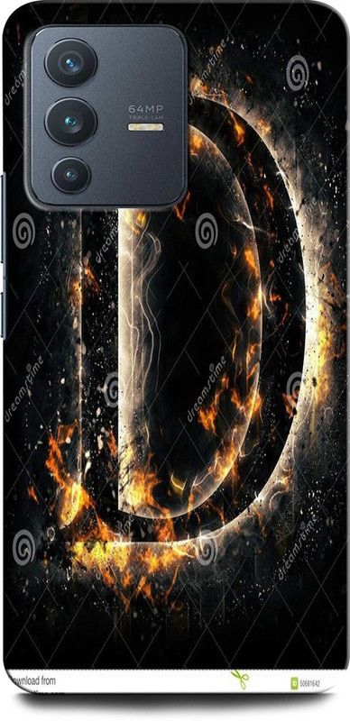 GRAFIQE Back Cover for Vivo V23 5G D, D LETTER, D ALPHABET, D DESIGN  (Multicolor, Shock Proof, Pack of: 1)