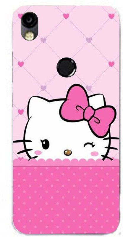Golden Mask Back Cover for Sky Hawk Back Cover For Tecno Camon I Air Pink Background With Hello Kitty  (Multicolor, Waterproof, Silicon, Pack of: 1)