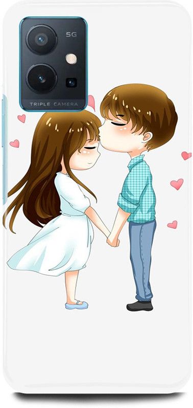 play fast Back Cover for Vivo T1 5G, V2141 CUTE, COUPLE, LOVELY, KISS, COUPLE, GIRL, BOY, LOVE  (White, Hard Case, Pack of: 1)