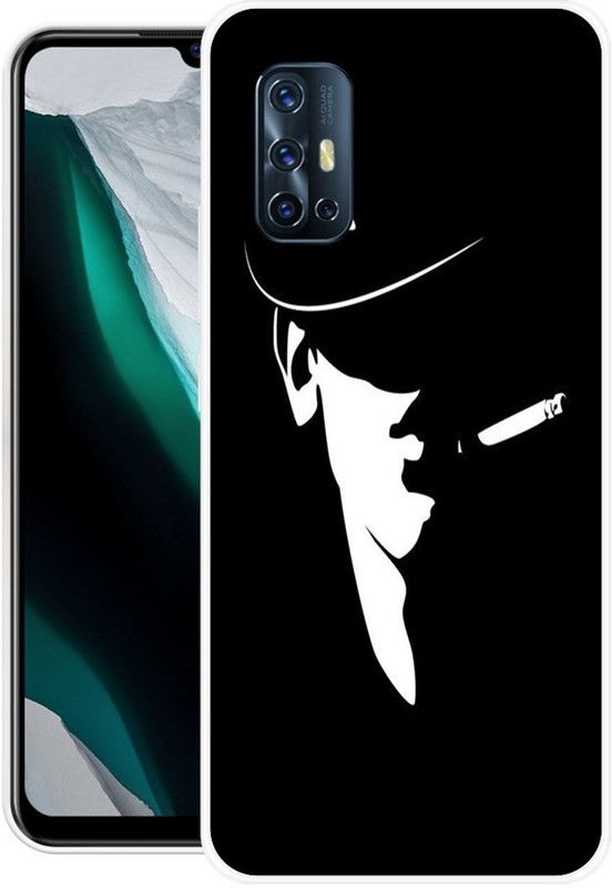 JAYFOX Back Cover for Vivo V17  (Black, White, Silicon)