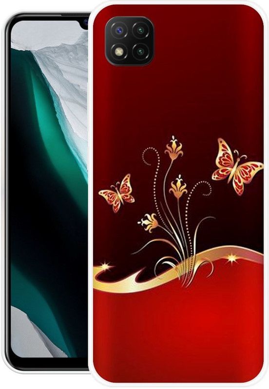 Looy Back Cover for POCO C3  (Red, Flexible, Silicon, Pack of: 1)