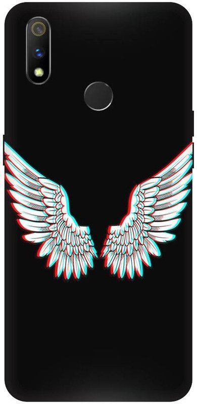URCHIN Back Cover for Realme 3 Wings, Freedom, Neon, Angel, God  (Multicolor, Shock Proof, Pack of: 1)