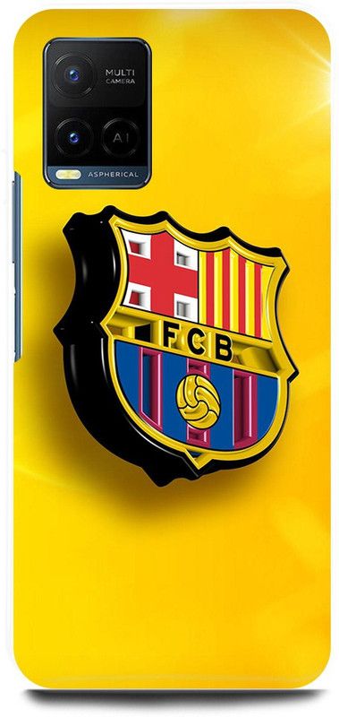 play fast Back Cover for Vivo Y33T, V2146 MANCHESTER, UNITED, FCB, BARCELONA  (Yellow, Hard Case, Pack of: 1)
