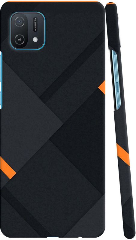 GS PANDA COLLECTIONS Back Cover for OPPO A16e  (Black, Orange, Hard Case, Pack of: 1)