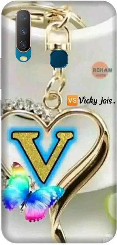 VS PRINT LINK Back Cover for VIVO Y17 ,VIVO 1902 ,V letter,V name V word , Printed Back Cover  (White, Hard Case, Pack of: 1)