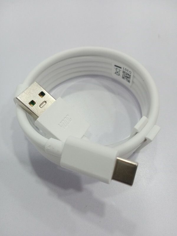 Temfen USB Type C Cable 6.5 A 1.00435999999996 m Copper Braiding one plus 6t dash charger  (Compatible with For Realme 5 Pro| Realme 7 Pro| Realme X2 Pro| Realme 6| Realme 7| Realme 8, White, One Cable)