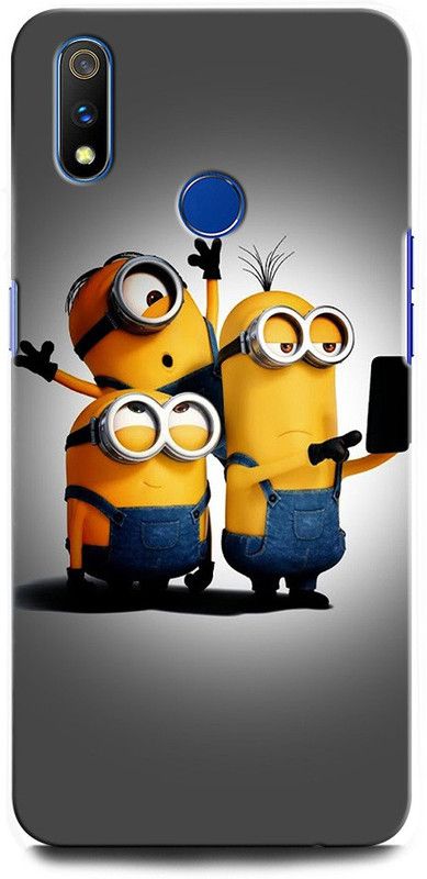 GRAFIQE Back Cover for Realme 3i RMX1827 MINIONS, FUNNYMINIONS, COMIC, MOVIE, CARTOON  (Multicolor, Shock Proof, Pack of: 1)