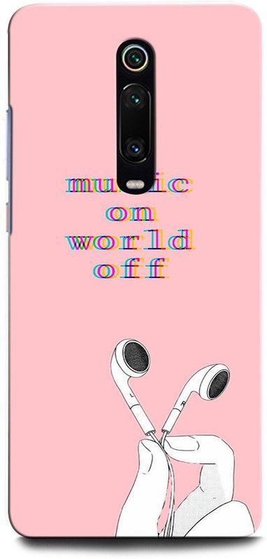 ORBIQE Back Cover for Redmi K20 Pro MZB7753IN MUSIC ON, WORLD OFF, HEADPHONE, MUSIC LOVE, EARPHONE,  (Multicolor, Hard Case, Pack of: 1)