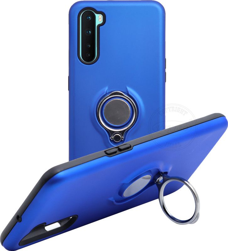 VAKIBO Back Cover for OnePlus Nord, Ring Stand Back Cover- Dual Layer -Shock Proof - Strong Case  (Blue, Rugged Armor, Pack of: 1)