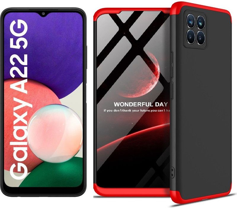 Cell-loid Front & Back Case for Samsung Galaxy A22 5G  (Red, Dual Protection, Pack of: 1)