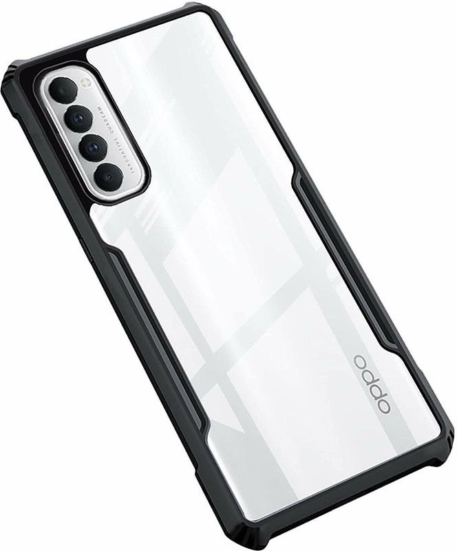 BOZTI Back Cover for Oppo Reno 4 Pro  (Transparent, Black, Shock Proof, Pack of: 1)