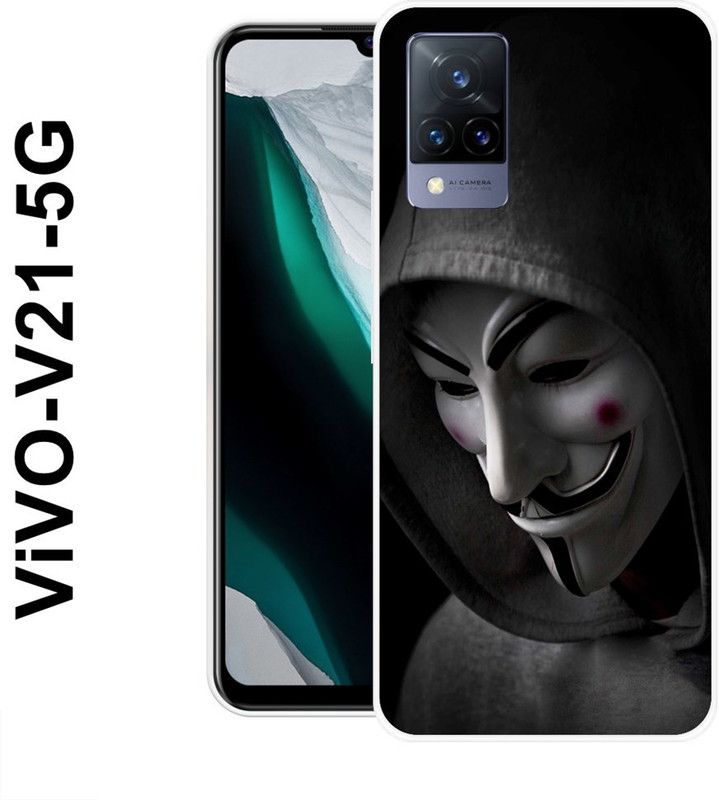SHIVKUDI Back Cover for Vivo V21 5G  (Black, Grip Case, Silicon)