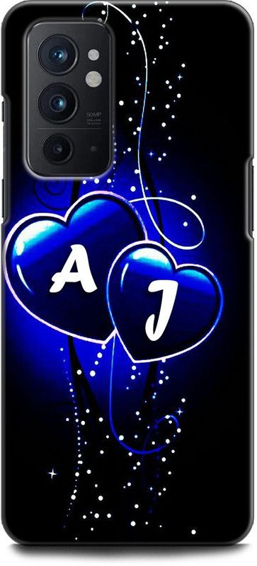 WallCraft Back Cover for OnePlus 9RT 5G A J, A LOVES J, NAME, ALPHABET, AJ LOVE, HART, BLUE  (Multicolor, Dual Protection, Pack of: 1)