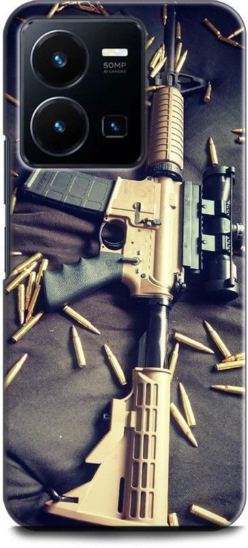 WallCraft Back Cover for Vivo Y35, V2205 AR-15, ARMY, GUN, GUN BULLETS, MILITARY, RIFLE  (Multicolor, Dual Protection, Pack of: 1)
