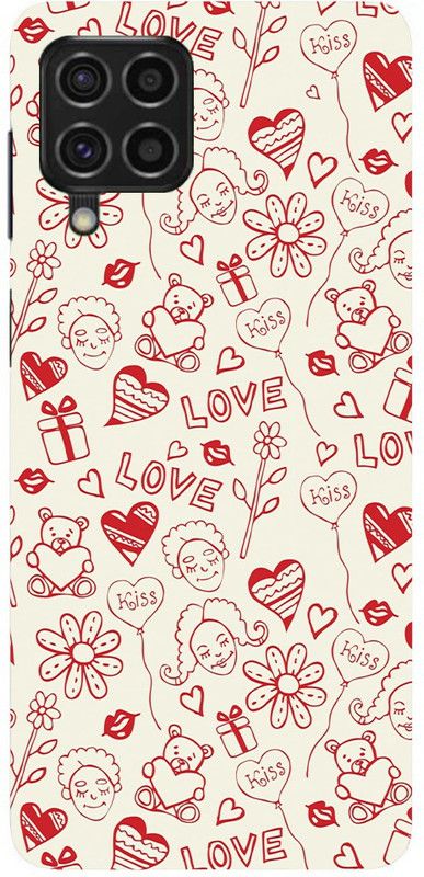 TRUEMAGNET Back Cover for Samsung Galaxy F62  (Beige, Red, Hard Case)