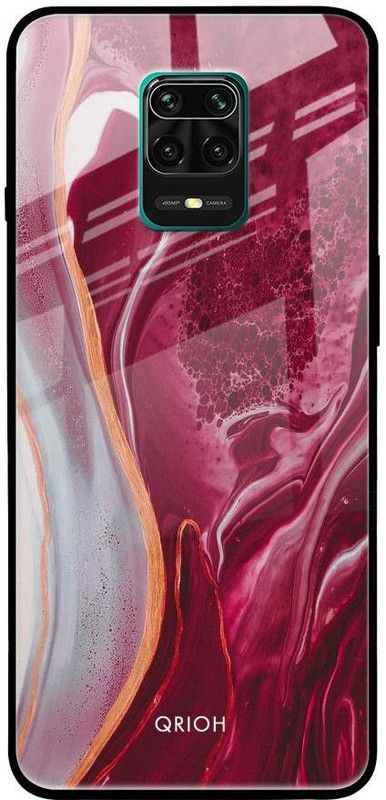 QRIOH Glass Back Cover for Poco M2 Pro, Mi Redmi Note 9 Pro, Mi Redmi Note 9 Pro Max  (Multicolor, Grip Case, Silicon, Pack of: 1)