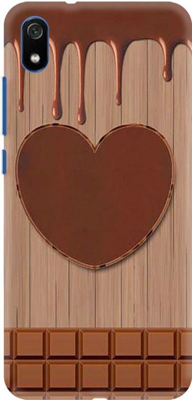 PNBEE Back Cover for Xiaomi Redmi 7A - Chocolate Heart Print Mobile Case Cover  (Multicolor, Hard Case, Pack of: 1)