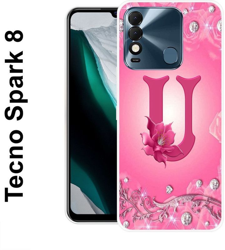 INDIALAND Back Cover for Tecno Spark 8  (Pink, Grip Case, Silicon)