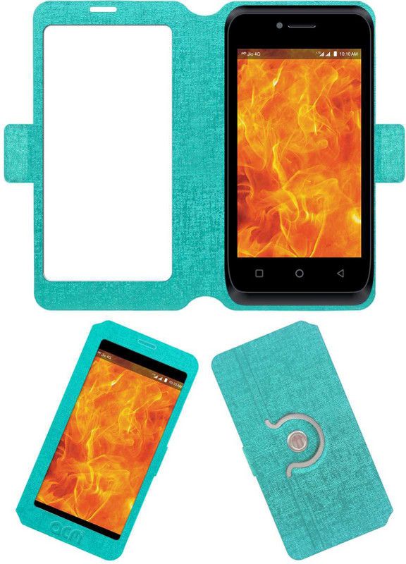 ACM Flip Cover for Reliance Jio LYF Flame 6  (Blue, Cases with Holder, Pack of: 1)