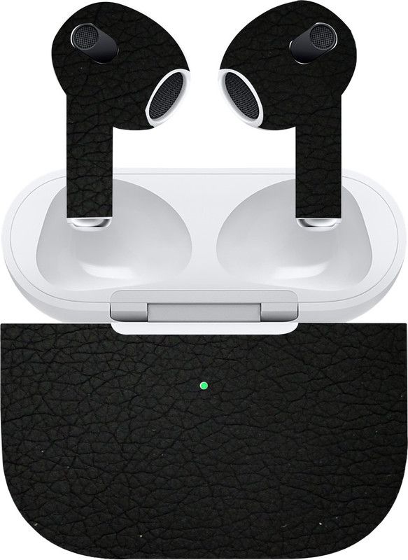 BUGGU Apple AirPod 3 Mobile Skin  (Ultra Super Black Leather Skin With High Matte Finish.)