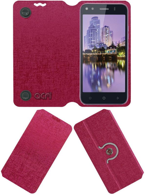 ACM Flip Cover for Iball Andi 5g Blink 4g  (Pink, Cases with Holder, Pack of: 1)