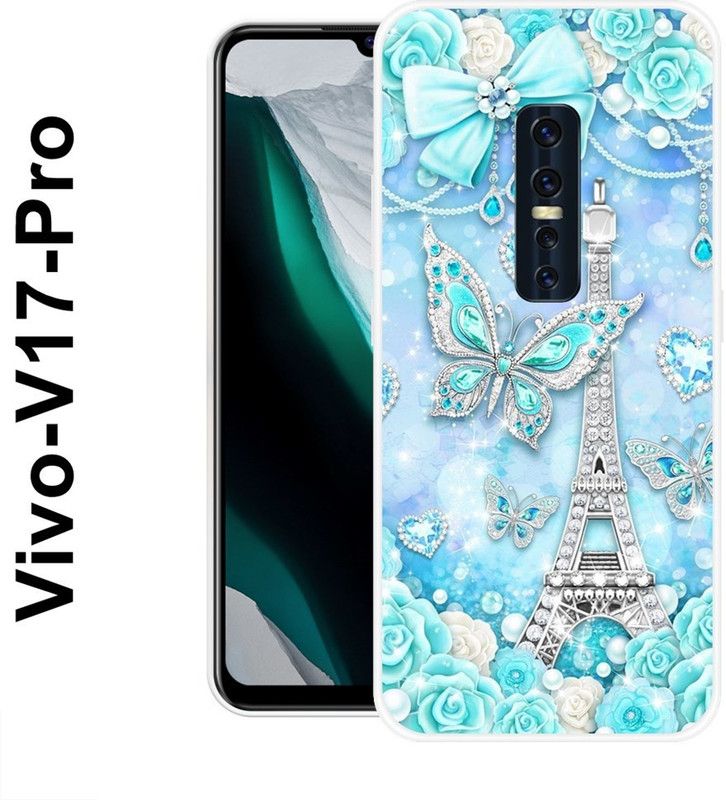 SUPER CASE Back Cover for Vivo V17 Pro  (Blue, Silver, Grip Case, Silicon)