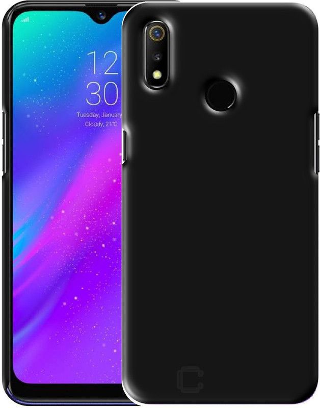 Case Designer Back Cover for Oppo Realme 3 Case Matte Rubberised Finish Hard Back Cover 360 Protection  (Black, Shock Proof, Pack of: 1)
