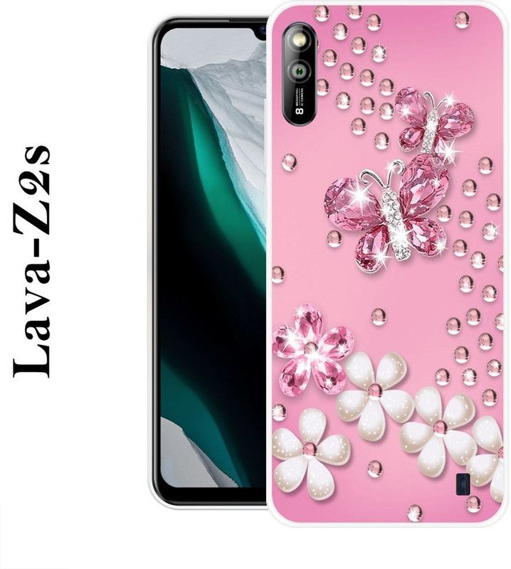 SHIVKUDI Back Cover for Lava Z2S  (Pink, White, Grip Case, Silicon)