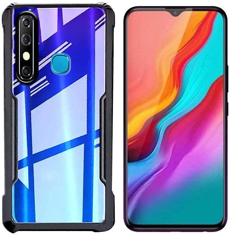 Prasoo Back Cover for Infinix Hot 8  (Black, Dual Protection)