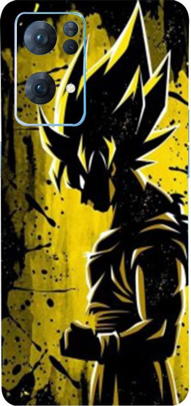 Mclaxa Golden Goku Mobile Back Skin, Golden Goku, OPPO RENO 7PRO Mobile Skin  (Golden Goku Skin With Super Matte Finish)