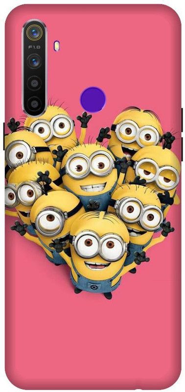 URCHIN Back Cover for Realme 5 minions, Cute, funny, cartoon, Minions cute, cute  (Multicolor, Shock Proof, Pack of: 1)