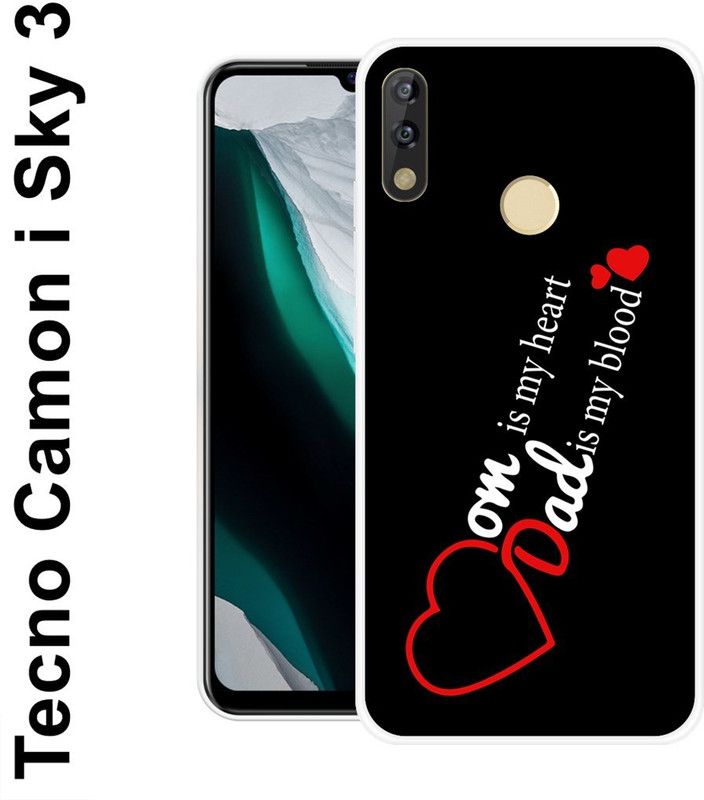 JATLAND Back Cover for Tecno Camon I Sky 3  (Black, White, Silicon)