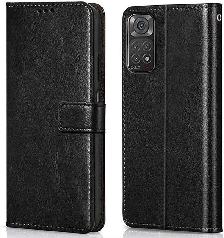 YoYo Covers Flip Cover for Xiaomi Redmi Note 11s | Shockproof Wallet Style |Leather magnetic lock  (Black, Shock Proof, Pack of: 1)