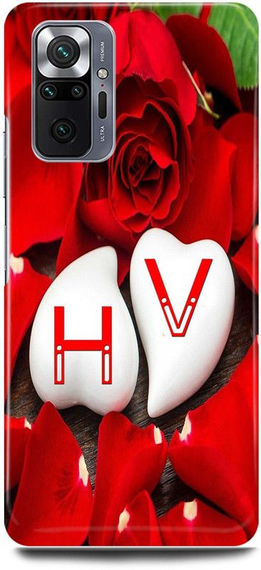 JUGGA Back Cover for Redmi Note 10 Pro Max, H LOVES V NAME,H NAME, V LETTER, ALPHABET,H LOVE V NAME  (Red, Hard Case, Pack of: 1)