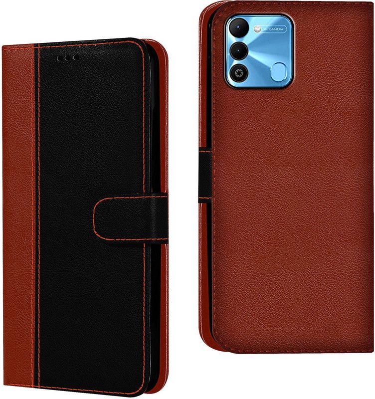HUPSHY Back Cover for Tecno Spark 9  (Black, Brown, Dual Protection, Pack of: 1)