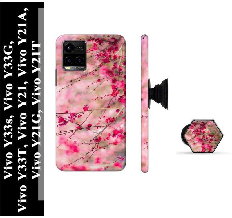 Elite Case Back Cover for Vivo Y33S, Vivo Y33G, Vivo Y33T, Vivo Y21, Vivo Y21A, Vivo Y21G, Vivo Y21T  (Pink, Cases with Holder, Pack of: 2)